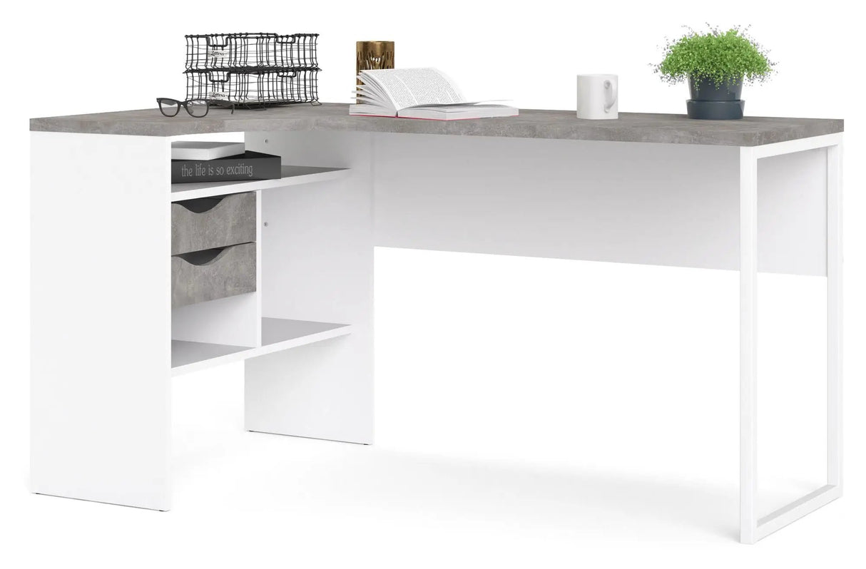 Function Plus Skrivebord, Hvid Oxid Beton