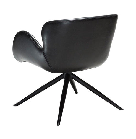 Gaia Loungestol, vintage sort kunstlæder/Sorte ben - Unoliving.com