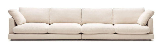Gala 6-pers. sofa, Beige Chenillestof - Unoliving.com