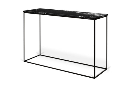 Gleam Konsolbord m. sort understel, Sort marmor - Unoliving.com