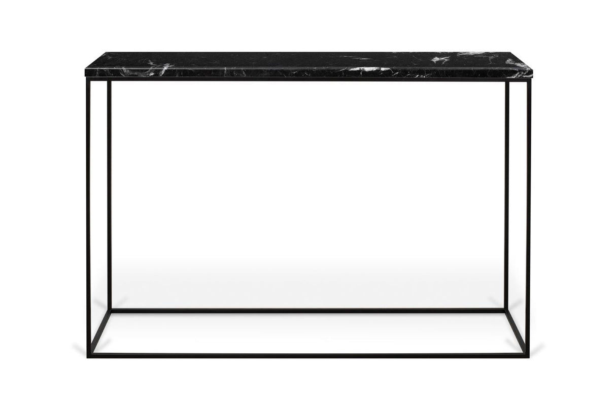 Gleam Konsolbord m. sort understel, Sort marmor - Unoliving.com