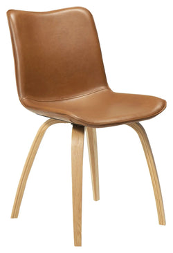 Glee Spisebordsstol, vintage lysebrun kunstlæder/eg