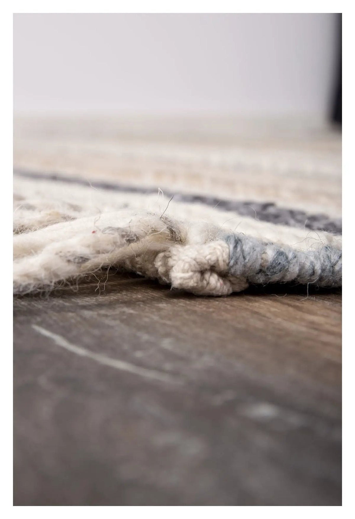 Gudha uld tæppe, 170x240, Beige/blue