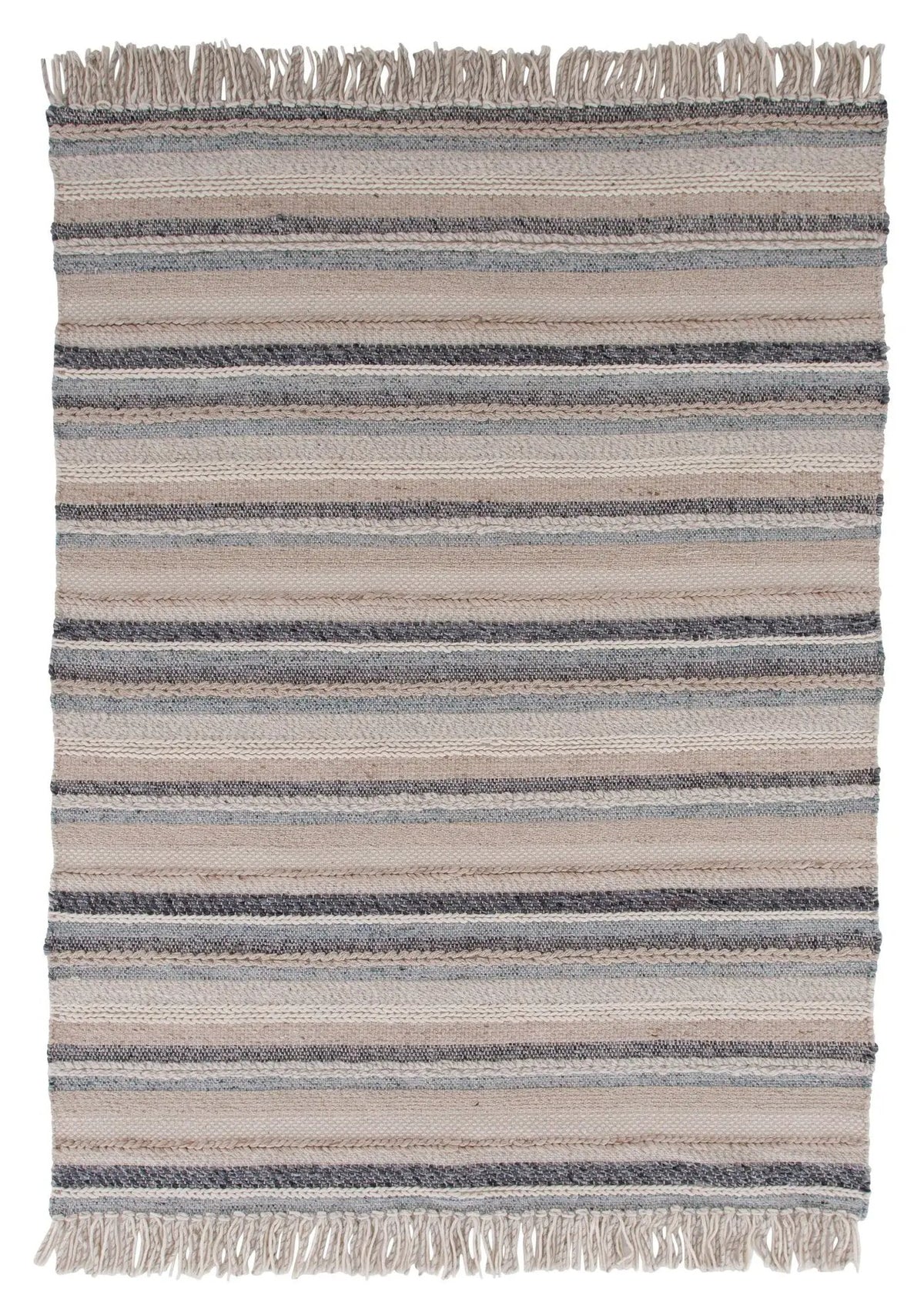 Gudha uld tæppe, 170x240, Beige/blue