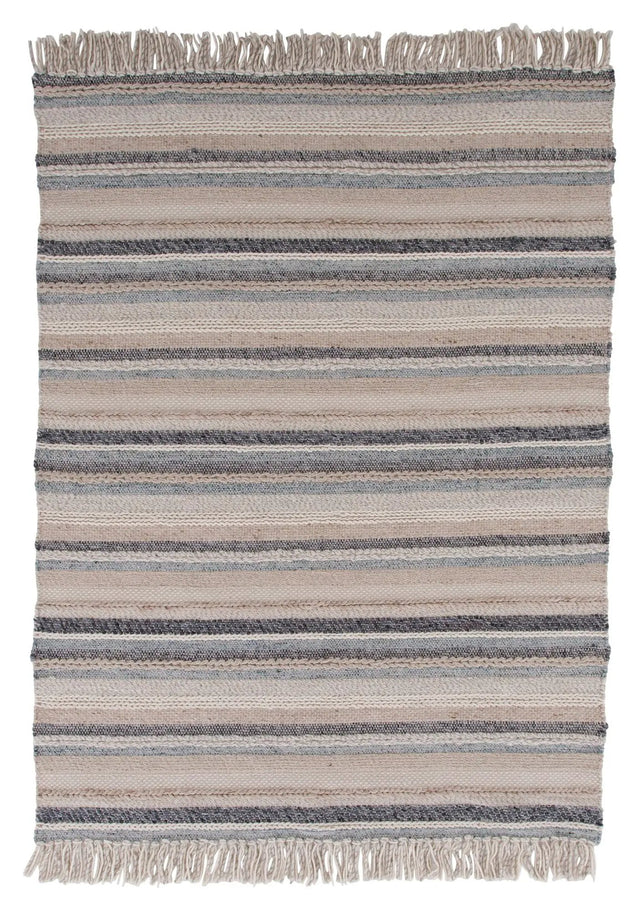 Gudha uld tæppe, 170x240, Beige/blue