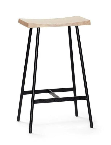 HC2 barstol, Sort, Hvidpigmenteret eg, SH: 65cm