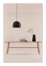 Hälsö Bænk, Gummitræ, Offwhite