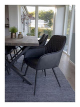 Harbo Spisebordsstol, mørkegrå PU - Unoliving.com