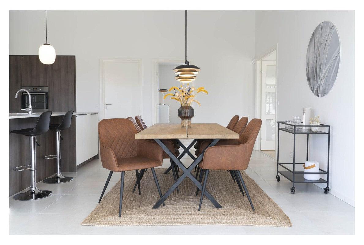 Harbo Spisebordsstol, vintage brun kunstlæder - Unoliving.com