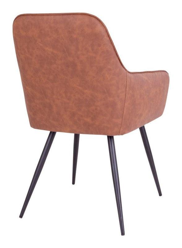 Harbo Spisebordsstol, vintage brun kunstlæder - Unoliving.com