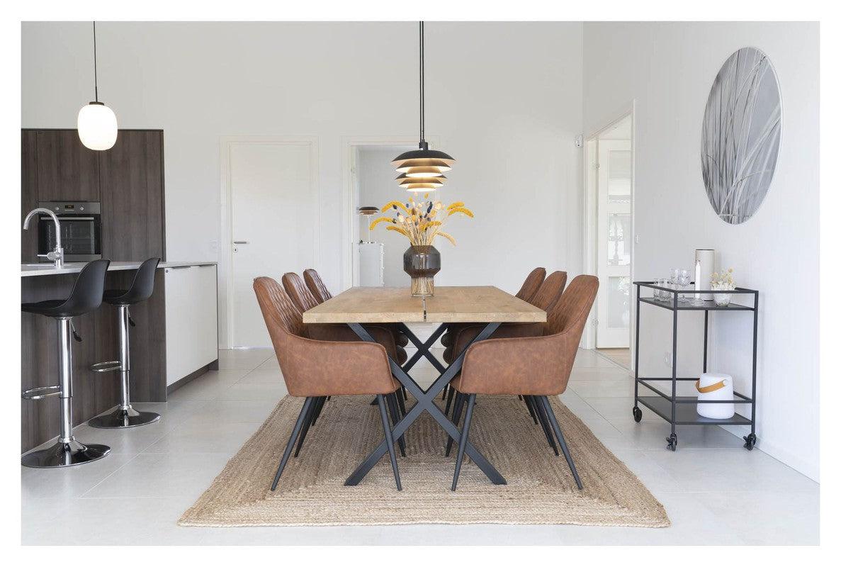 Harbo Spisebordsstol, vintage brun kunstlæder - Unoliving.com