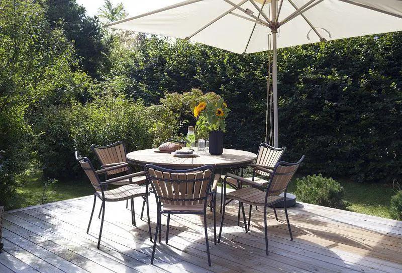 Hard & Ellen Havebord Antracit/Teak, Ø150