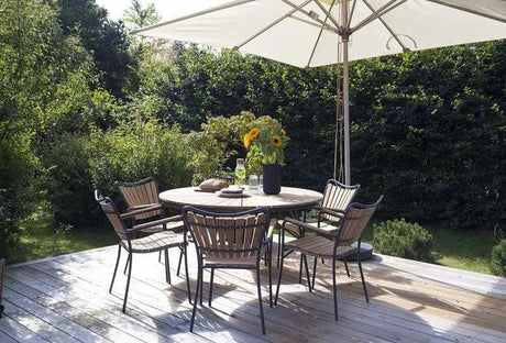 Hard & Ellen Havebord Antracit/Teak, Ø150