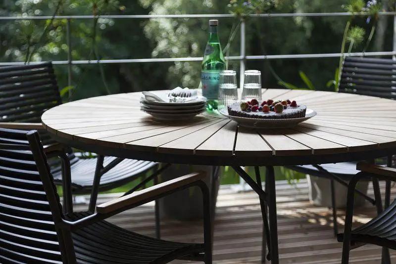 Hard & Ellen Havebord Antracit/Teak, Ø150