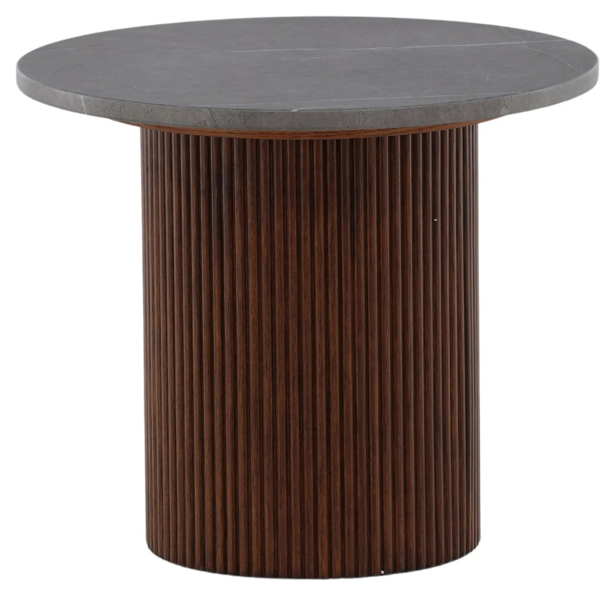 Härön Sidebord Ø52 - Brun/mørkegrå marmor