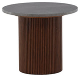 Härön Sidebord Ø52 - Brun/mørkegrå marmor