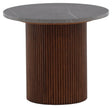 Härön Sidebord Ø52 - Brun/mørkegrå marmor