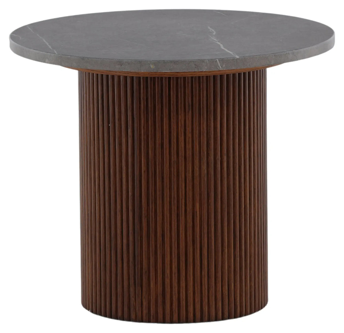 Härön Sidebord Ø52 - Brun/mørkegrå marmor