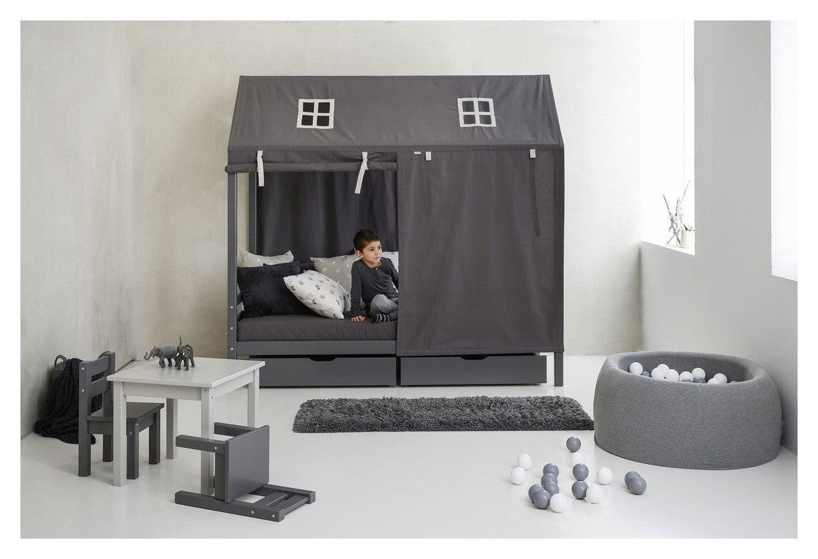 Hoppekids ECO Dream Husseng m. stoftag 90x200 - Grå - Unoliving.com