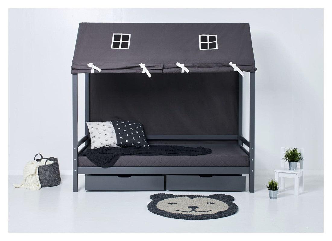 Hoppekids ECO Dream Husseng m. stoftag 90x200 - Grå - Unoliving.com