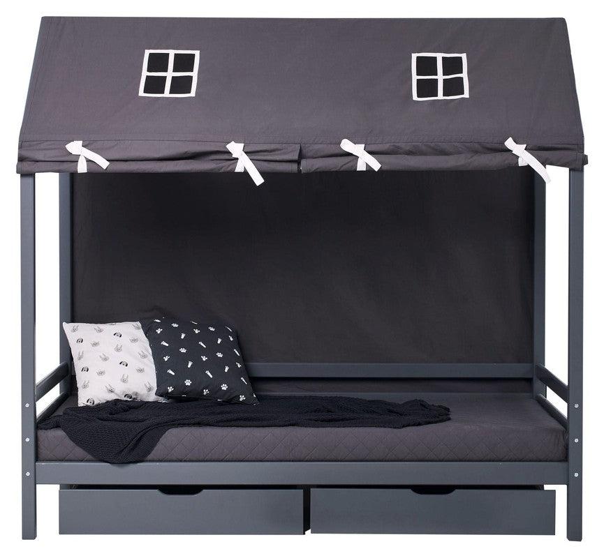 Hoppekids ECO Dream Husseng m. stoftag 90x200 - Grå - Unoliving.com