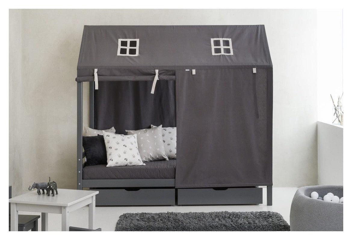 Hoppekids ECO Dream Husseng m. stoftag 90x200 - Grå - Unoliving.com