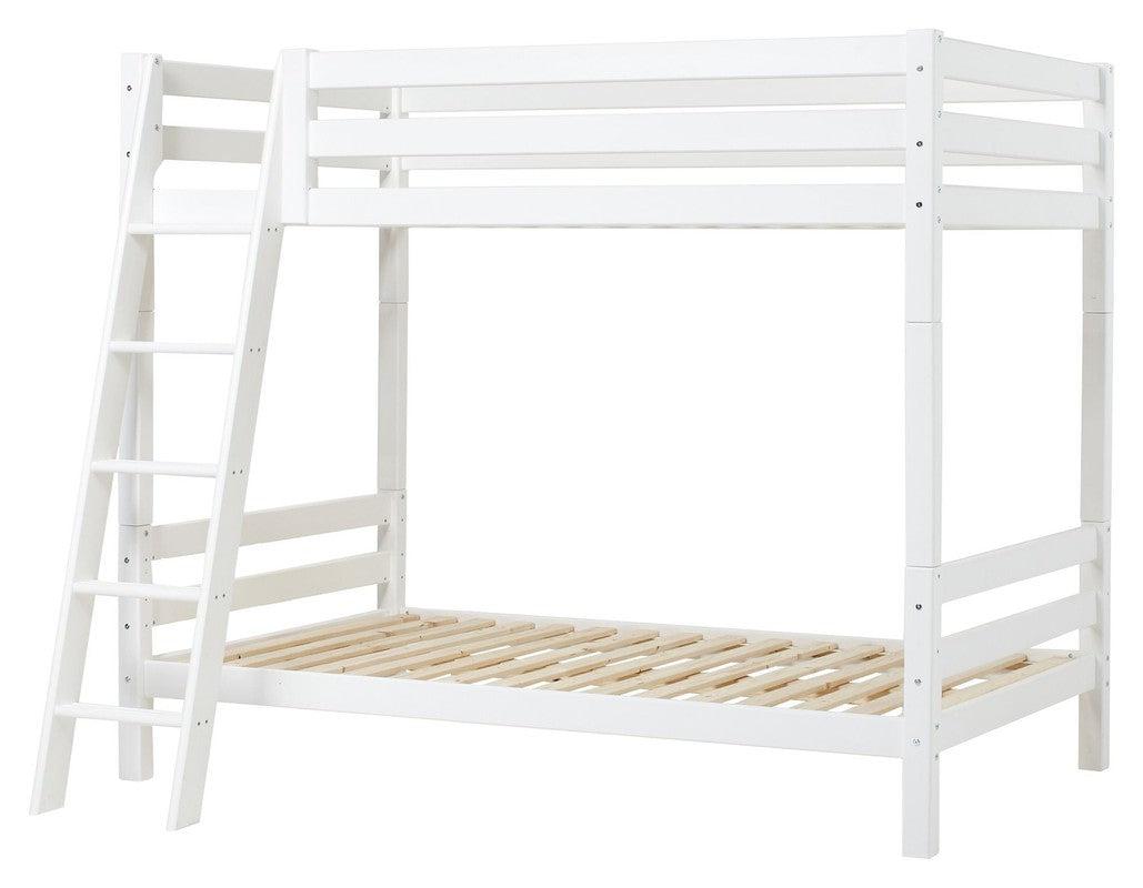 Hoppekids ECO Luxury Køjeseng m. skrå stige 120x200 - Hvid - Unoliving.com