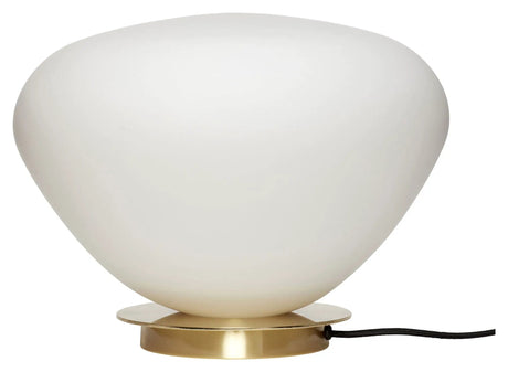 Hübsch Bean Bordlampe, hvid glas/messing
