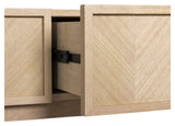 Hübsch Herringbone Konsolbord m. 3 skuffer, Eg/Egefinér