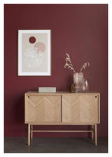 Hübsch Herringbone Skænk m. skydelåger, Egefinér