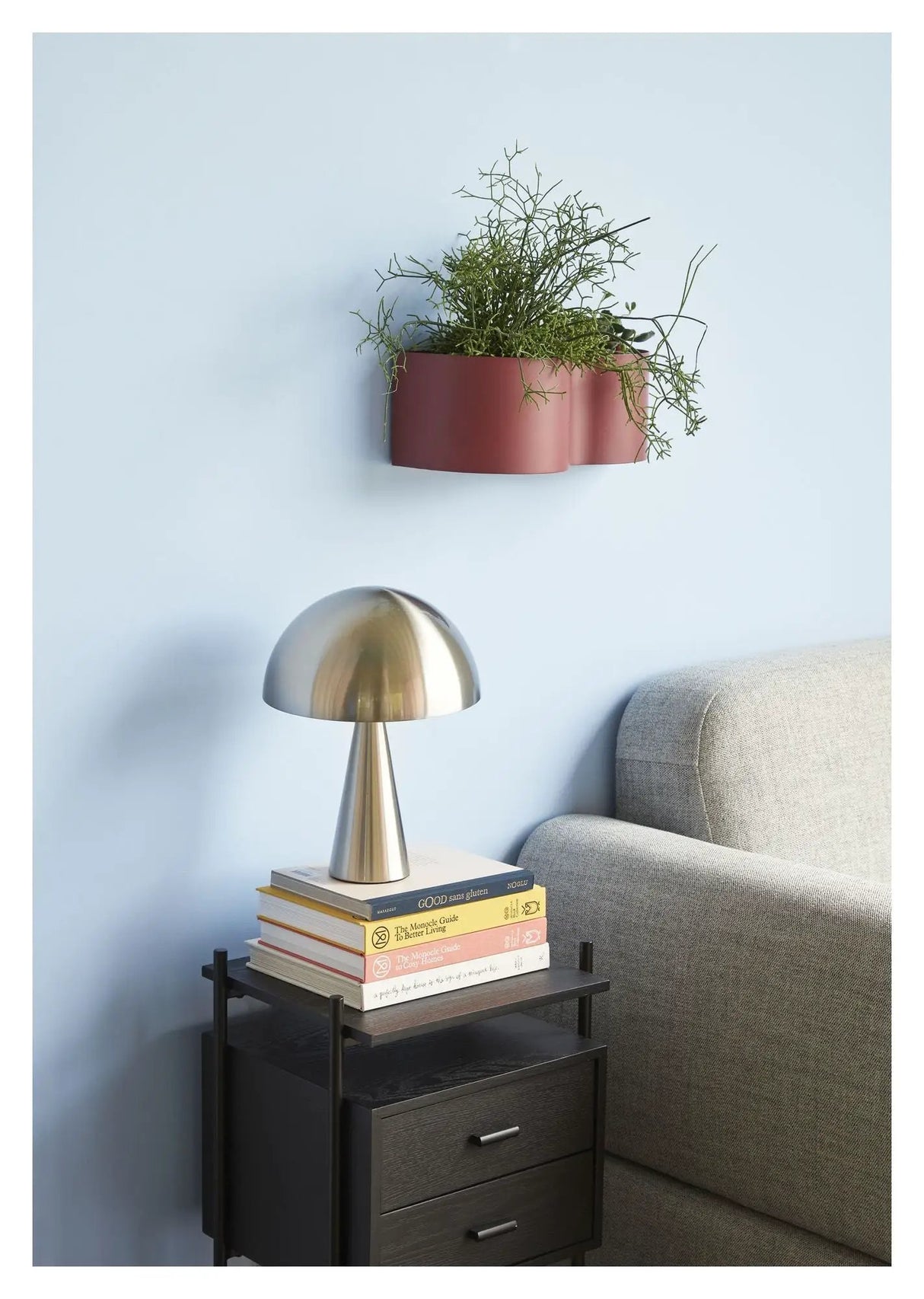 Hübsch Mush Bordlampe, metal, nikkel