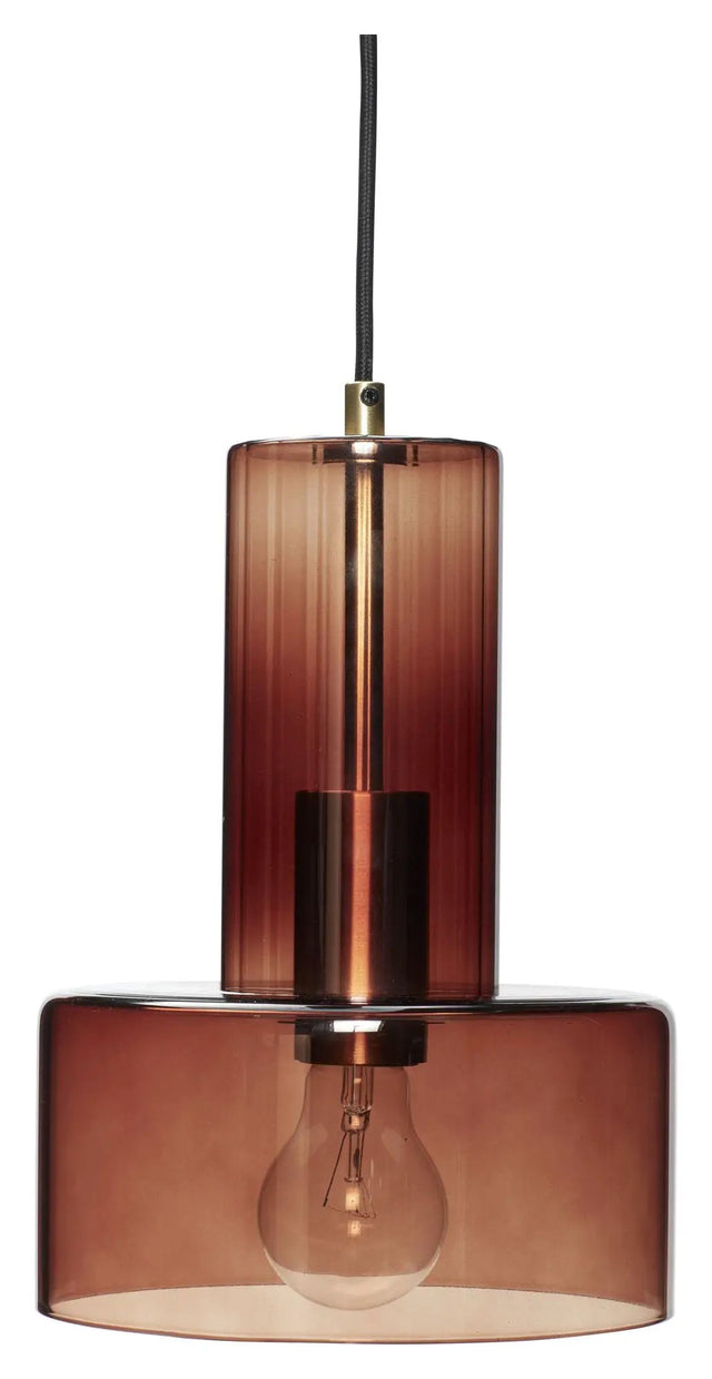 Hübsch Ripple Loftlampe, glas, brun