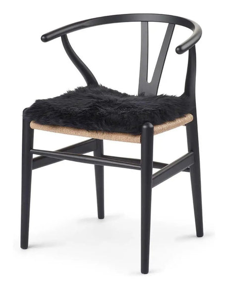 Hynde af Premium NZ langhåret lammeskind - Sort, 37x37