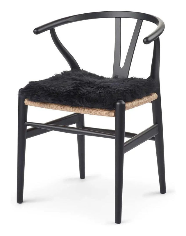 Hynde af Premium NZ langhåret lammeskind - Sort, 37x37