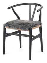 Hynde af Premium NZ langhåret lammeskind - Steel, 37x37