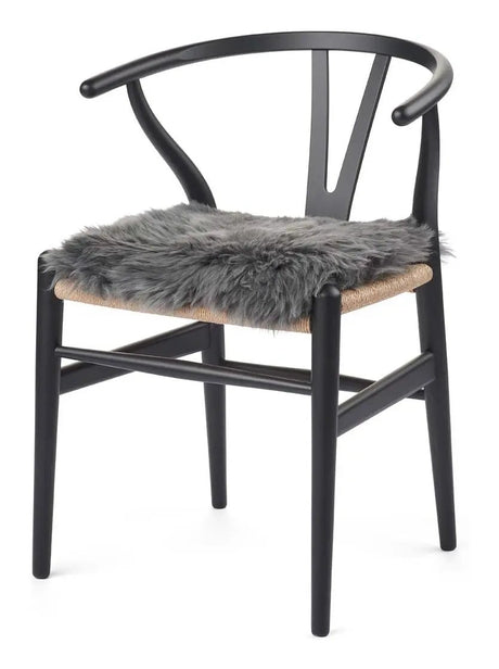 Hynde af Premium NZ langhåret lammeskind - Steel, 37x37