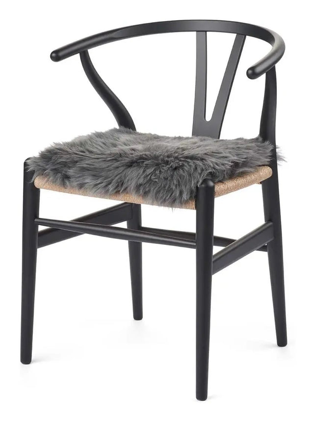 Hynde af Premium NZ langhåret lammeskind - Steel, 37x37