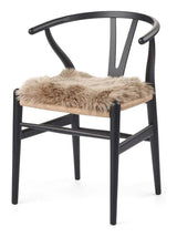 Hynde af Premium NZ langhåret lammeskind - Taupe, 37x37