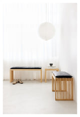 Hynde til Rib bænk B: 73cm, Sort læder - Unoliving.com