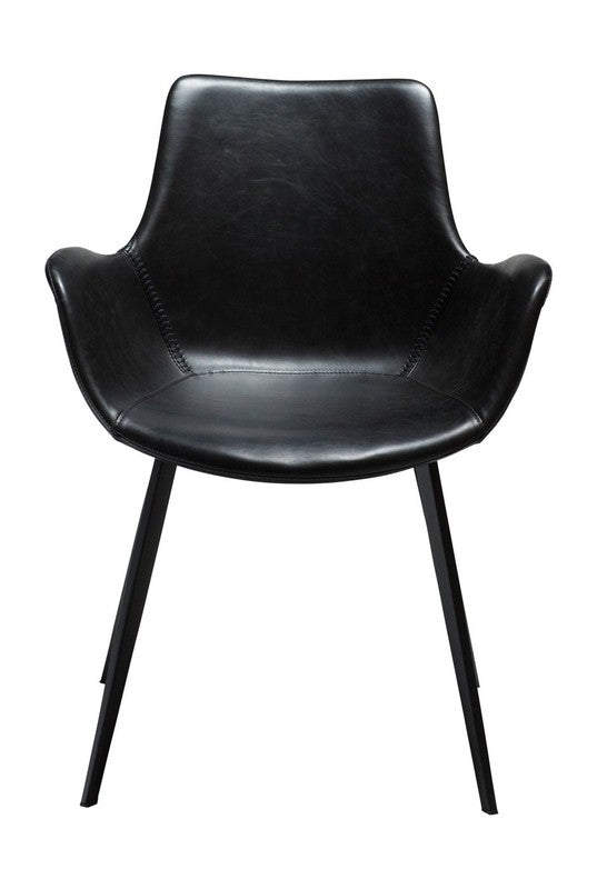 Hype Armstol, vintage sort kunstlæder/sorte ben - Unoliving.com