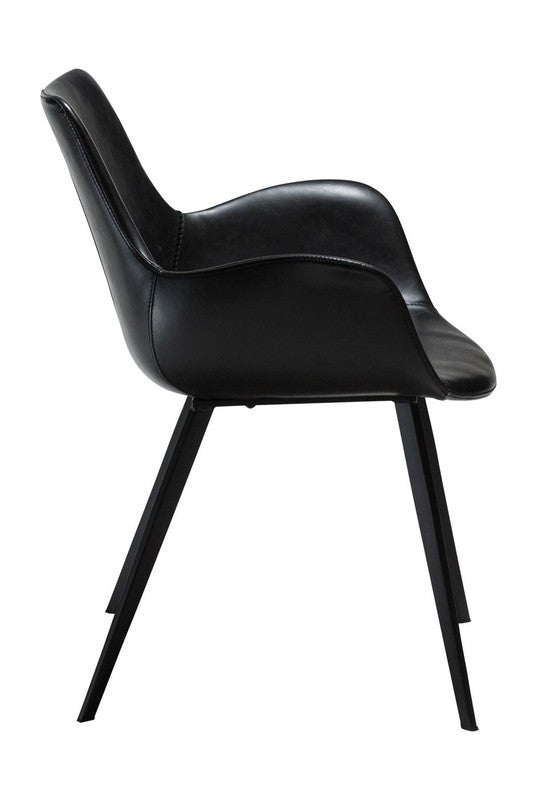 Hype Armstol, vintage sort kunstlæder/sorte ben - Unoliving.com