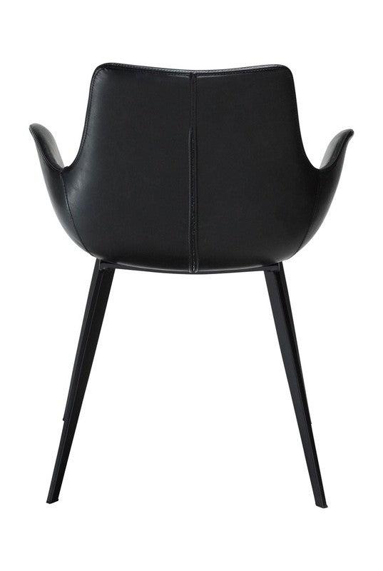 Hype Armstol, vintage sort kunstlæder/sorte ben - Unoliving.com