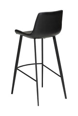 Hype Barstol, vintage sort kunstlæder, sorte ben - Unoliving.com
