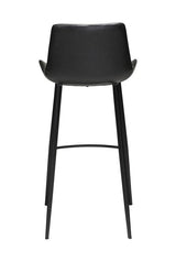 Hype Barstol, vintage sort kunstlæder, sorte ben - Unoliving.com