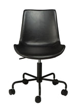 Hype Kontorstol, vintage sort kunstlæder/sort base - Unoliving.com