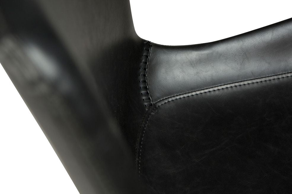 Hype Kontorstol, vintage sort kunstlæder/sort base - Unoliving.com