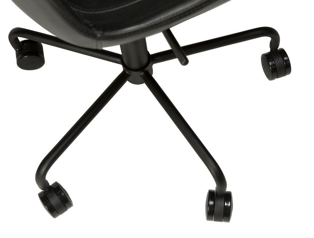 Hype Kontorstol, vintage sort kunstlæder/sort base - Unoliving.com