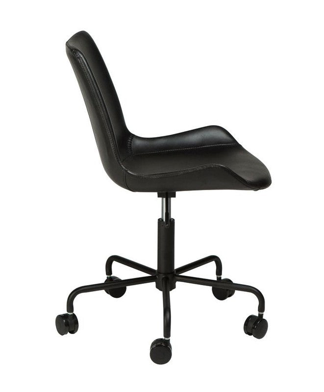 Hype Kontorstol, vintage sort kunstlæder/sort base - Unoliving.com