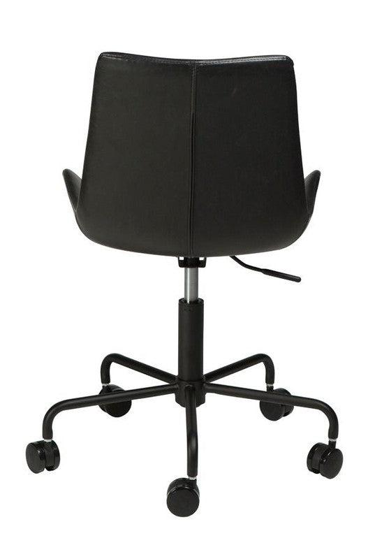 Hype Kontorstol, vintage sort kunstlæder/sort base - Unoliving.com