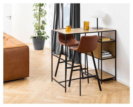 I_Oregon Barstol, PU Vintage læderlook cognac - Unoliving.com